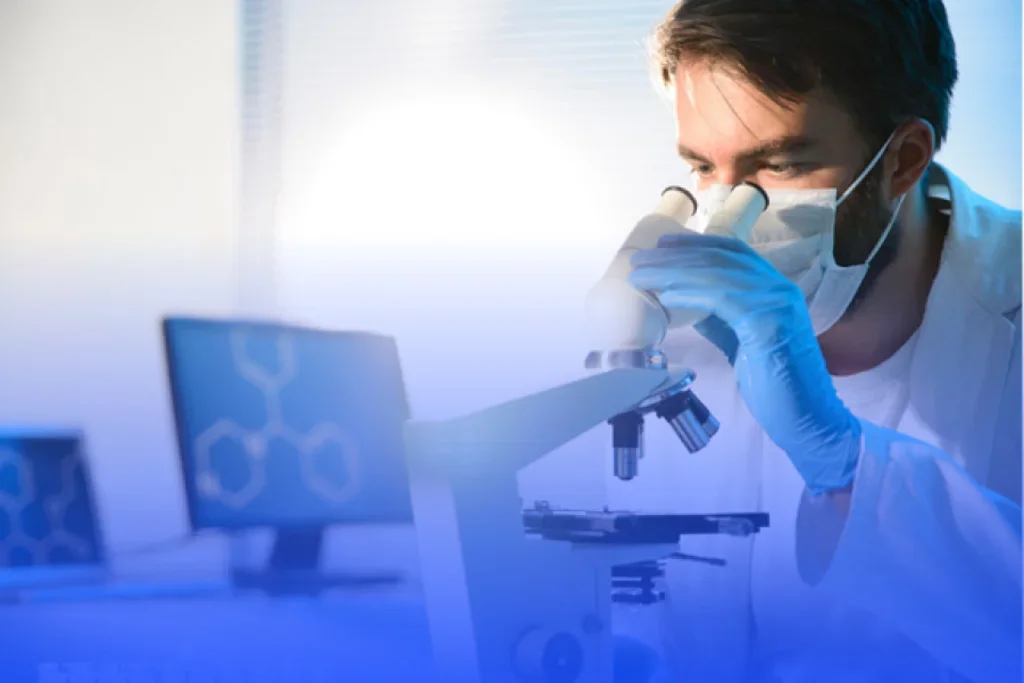 man in research lab